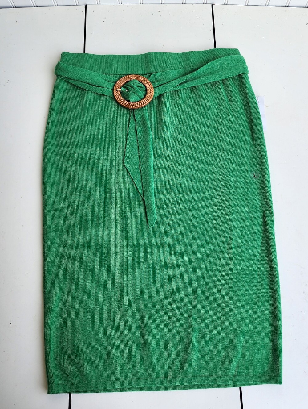 NWT $70 7th Avenue Design Studio New York & Company Pencil Skirt Rayon Knit L